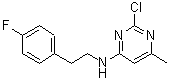 structure of CAS# 372183-70-5, 2-Chloro-N-[2-(4-Fluorophenyl)Ethyl]-6-Methyl-4-Pyrimidinamine;2-Chloro-4-[2-(4-fluorophenyl)ethyl]-6-methylpyrimidine;2-Chloro-4-[2-(4-fluorophenyl)-ethyl]-6-methylpyrimidine;MFCD08752518