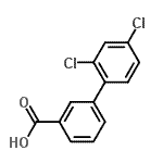结构式 CAS# 380228-58-0, 2',4'-二氯-3-联苯基羧酸