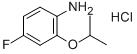 structure of CAS# 380430-47-7, 4-Fluoro-2-Isopropoxyaniline Hydrochloride;4-Fluoro-2-Isopropoxy-Aniline;4-Fluoro-2-Isopropoxyaniline;(4-Fluoro-2-Isopropoxy-Phenyl)Amine