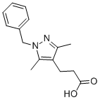 结构式 CAS# 381679-93-2, 3-[3,5-二甲基-1-(苯基甲基)吡唑-4-基]丙酸