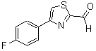 structure of CAS# 383142-69-6, 4-(4-Fluorophenyl)-1,3-Thiazole-2-Carbaldehyde;4-(4-Fluoro-phenyl)-thiazole-2-carbaldehyde;MFCD02665748;ZINC02582751