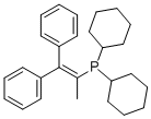 structure of CAS# 384842-24-4, 2-(Dicyclohexylphosphino)-1,1-Diphenyl-1-Propene;2-(Dicyclohexylphosphino)-1,1-Diphenyl-1-Propene,  Dicyclohexyl(1-Methyl-2,2-Diphenylvinyl)Phosphine;Dicyclohexyl(2,2-Diphenyl-1-Methylvinyl)Phosphine Cy-Vbridp;Cy-Vbridp