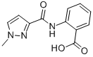 结构式 CAS# 385383-59-5, 2-[(1-甲基吡唑-3-羰基)氨基]苯甲酸