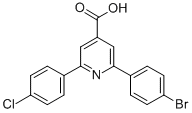 结构式 CAS# 38935-52-3, 2-(4-溴苯基)-6-(4-氯苯基)吡啶-4-羧酸