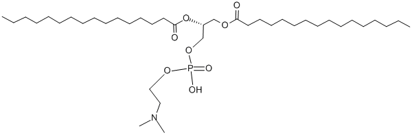 structure of CAS# 3922-61-0, 1,2-Dihexadecanoyl-Sn-Glycero-3-Phospho[Dimethylaminoethanol];[1-[(2-Dimethylaminoethoxy-Hydroxy-Phosphoryl)Oxymethyl]-2-Hexadecanoyloxy-Ethyl] Hexadecanoate;Hexadecanoic Acid [1-[(2-Dimethylaminoethoxy-Hydroxyphosphoryl)Oxymethyl]-2-(1-Oxohexadecoxy)Ethyl] Ester;Palmitic Acid [1-[(2-Dimethylaminoethoxy-Hydroxy-Phosphoryl)Oxymethyl]-2-Hexadecanoyloxy-Ethyl] Ester