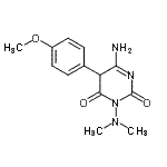 CAS 登录号：39265-99-1， 6-氨基-3-(二甲基氨基)-5-(4-甲氧基苯基)-2,4(3H,5H)-嘧啶二酮