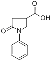 结构式 CAS# 39629-86-2, 5-氧代-1-苯基-吡咯烷-3-羧酸