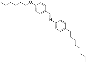 structure of CAS# 39777-28-1, 4-Hexyloxybenzylidene-4'-Octylaniline;(4-Hexoxybenzylidene)-(4-Octylphenyl)Amine;N-((E)-[4-(Hexyloxy)Phenyl]Methylidene)-4-Octylaniline;P-Hexyloxybenzylidene P-Octylaniline
