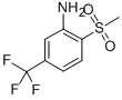 structure of CAS# 402-19-7, 2-(Methylsulfonyl)-5-(Trifluoromethyl)Aniline;2-METHANESULFONYL-5-TRIFLUOROMETHYL-PHENYLAMINE;2-(METHYLSULPHONYL)-5-(TRIFLUOROMETHYL)ANILINE;2-(METHYLSULFONYL)-5-(TRIFLUOROMETHYL)ANILINE