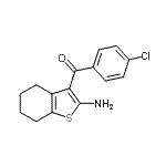 structure of CAS# 40312-34-3, (2-Amino-4,5,6,7-Tetrahydro-1-Benzothiophen-3-Yl)(4-Chlorophenyl)Methanone;(2-amino-<wbr>4,5,6,7-t<wbr>etrahydro<wbr>benzo[b]t<wbr>hiophen-3<wbr>-yl)(4-ch<wbr>loropheny<wbr>l)methano<wbr>ne;(2-Amino-<wbr>4,5,6,7-t<wbr>etrahydro<wbr>-benzo[b]<wbr>thiophen-<wbr>3-yl)-(4-<wbr>chloro-ph<wbr>enyl)-met<wbr>hanone;2-amino(4<wbr>,5,6,7-te<wbr>trahydrob<wbr>enzo[b]th<wbr>iophen-3-<wbr>yl) 4-chl<wbr>orophenyl<wbr> ketone