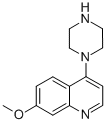 结构式 CAS# 4038-97-5, 7-甲氧基-4-(哌嗪-1-基)喹啉