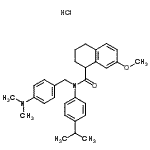 结构式 CAS# 405098-33-1, N-[4-(二甲基氨基)苄基]-N-(4-异丙基苯基)-7-甲氧基-1,2,3,4-四氢-1-萘甲酰胺盐酸盐(1:1)