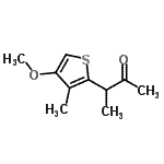 structure of CAS# 41068-27-3, 3-(4-Methoxy-3-Methyl-2-Thienyl)-2-Butanone;2-Butanone, 3-(4-methoxy-3-methyl-2-thienyl)-;3-(4-Methoxy-3-methyl-2-thienyl)-2-butanon;3-(4-Methoxy-3-methyl-2-thienyl)-2-butanone