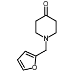 structure of CAS# 41661-55-6, 1-(2-Furylmethyl)-4-Piperidinone;1-(2-furylmethyl)piperidin-4-one;MFCD08059718