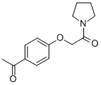 structure of CAS# 42018-32-6, 4'-[(1-Pyrrolidinyl)Carbonylmethoxy]Acetophenone;2-(4-Acetylphenoxy)-1-Pyrrolidin-1-Yl-Ethanone;2-(4-Acetylphenoxy)-1-1-Pyrrolidinylethanone;2-(4-Ethanoylphenoxy)-1-Pyrrolidin-1-Yl-Ethanone