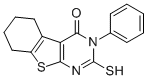 structure of CAS# 42076-13-1, 2-Mercapto-3-Phenyl-5,6,7,8-Tetrahydro-3H-Benzo[4,5]Thieno[2,3-d]Pyrimidin-4-One;3-Phenyl-2-Thioxo-5,6,7,8-Tetrahydro-1H-Benzothiopheno[3,2-E]Pyrimidin-4-One;Zinc00444739;Stock1s-24966