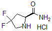 结构式 CAS# 426844-51-1, (2S)-4,4-二氟-2-吡咯烷甲酰胺盐酸盐(1:1)