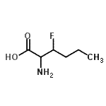 structure of CAS# 43163-96-8, 3-Fluoronorleucine;2-amino-3-fluorohexanoic acid;3-Fluoro-DL-norleucine;3-Fluoro-DL-norleucine 97%