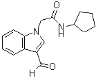 结构式 CAS# 431981-28-1, N-环戊基-3-甲酰基-1H-吲哚-1-乙酰胺