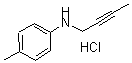 结构式 CAS# 435345-29-2, N-2-丁炔-1-基-4-甲基-苯胺盐酸盐