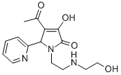 结构式 CAS# 436088-90-3, 4-乙酰基-3-羟基-1-[2-(2-羟基-乙基氨基)-乙基]-5-吡啶-2-基-1,5-二氢-吡咯-2-酮