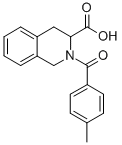 structure of CAS# 436811-20-0, 2-(4-Methyl-Benzoyl)-1,2,3,4-Tetrahydro-Isoquinoline-3-Carboxylic Acid;(3S)-2-[(4-Methylphenyl)-Oxomethyl]-3,4-Dihydro-1H-Isoquinoline-3-Carboxylate;(3S)-2-(4-Methylphenyl)Carbonyl-3,4-Dihydro-1H-Isoquinoline-3-Carboxylate;Zinc00090584