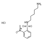 structure of CAS# 437718-20-2, N-(5-Aminopentyl)-2-Nitrobenzenesulfonamide Hydrochloride (1:1);N-(5-Aminopentyl)-2-nitrobenzenesulfonamide Hydrochloride;Ns-DAPe*HCl