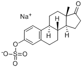 structure of CAS# 438-67-5, Estrone 3-Sulfate Sodium Salt;Sodium [(8R,9S,13S,14S)-17-Keto-13-Methyl-7,8,9,11,12,14,15,16-Octahydro-6H-Cyclopenta[A]Phenanthren-3-Yl] Sulfate;1,3,5(10)-Estratrien-3-Ol-17-One Sulphate, Sodium Salt;Mls000069757