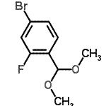 structure of CAS# 439814-87-6, 4-Bromo-1-(Dimethoxymethyl)-2-Fluorobenzene;(4-bromo-2-fluorophenyl)dimethoxymethane;4-Bromo-2-fluorobenzaldehyde dimethyl acetal