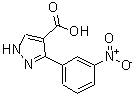 structure of CAS# 448187-56-2, 3-(3-Nitrophenyl)-1H-Pyrazole-4-Carboxylic Acid;3-(3-Nitrophenyl)-pyrasole-4-carboxylic acid;MFCD03834507