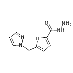 structure of CAS# 457051-27-3, 5-(1H-Pyrazol-1-Ylmethyl)-2-Furohydrazide;5-((1H-pyrazol-1-yl)methyl)furan-2-carbohydrazide;5-(1H-pyrazol-1-ylmethyl)furan-2-carbohydrazide;5-(pyrazolylmethyl)furan-2-carbohydrazide