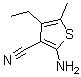 structure of CAS# 4651-92-7, 2-Amino-4-Ethyl-5-Methyl-3-Thiophenecarbonitrile;2-amino-4-ethyl-5-methyl-3-thiophenecarbonitrile;2-amino-4-ethyl-5-methylthiophene-3-carbonitrile;MFCD01114970