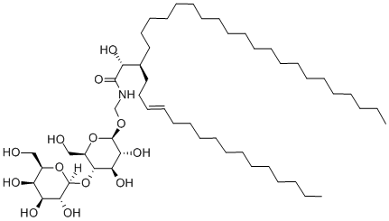 structure of CAS# 4682-48-8, 1-O-(4-O-beta-D-Galactopyranosyl-beta-glucopyranosyl)ceramide;N-[(E)-1-[[(2R,3R,4R,5R,6R)-3,4-Dihydroxy-6-(Hydroxymethyl)-5-[(3R,4S,5R,6R)-3,4,5-Trihydroxy-6-(Hydroxymethyl)Tetrahydropyran-2-Yl]Oxy-Tetrahydropyran-2-Yl]Oxymethyl]-2-Hydroxy-Heptadec-3-Enyl]Octadecanamide;N-[(E)-1-[[(2R,3R,4R,5R,6R)-3,4-Dihydroxy-6-(Hydroxymethyl)-5-[[(3R,4S,5R,6R)-3,4,5-Trihydroxy-6-(Hydroxymethyl)-2-Tetrahydropyranyl]Oxy]-2-Tetrahydropyranyl]Oxymethyl]-2-Hydroxyheptadec-3-Enyl]Octadecanamide;N-[(E)-1-[[(2R,3R,4R,5R,6R)-3,4-Dihydroxy-6-Methylol-5-[(3R,4S,5R,6R)-3,4,5-Trihydroxy-6-Methylol-Tetrahydropyran-2-Yl]Oxy-Tetrahydropyran-2-Yl]Oxymethyl]-2-Hydroxy-Heptadec-3-Enyl]Stearamide