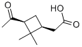 structure of CAS# 473-72-3, Pinonic Acid;2-(3-Acetyl-2,2-Dimethyl-Cyclobutyl)Acetic Acid;2-(3-Ethanoyl-2,2-Dimethyl-Cyclobutyl)Ethanoic Acid;3-Acetyl-2,2-Dimethylcyclobutaneacetic Acid