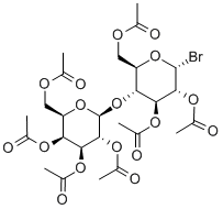 structure of CAS# 4753-07-5, 2,2',3,3',4',6,6'-Hepta-O-Acetyl-alpha-D-Lactosyl Bromide;BROMO 4-O-(2,3,4,6-TETRA-O-ACETYL- BETA-D-GALACTOPYRANOSYL)-2,3,6-TRI-O-ACETYL-ALPHA-D-GLUCOPYRANOSIDE;2,3,4,6-TETRA-O-ACETYL-BETA-D-GALACTOPYRANOSYL(1-4)-2,3,6-TRI-O-ACETYL-ALPHA-D-GLUCOPYRANOSYL BROMIDE;.Alpha.-D-Glucopyranosyl Bromide, 4-O-(2,3,4,6-Tetra-O-Acetyl-.Beta.-D-Galactopyranosyl)-, Triacetate