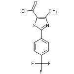 structure of CAS# 477291-09-1, 4-Methyl-2-[4-(Trifluoromethyl)Phenyl]-1,3-Thiazole-5-Carbonyl Chloride;4-METHYL-<wbr>2-[4-(TRI<wbr>FLUOROMET<wbr>HYL)PHENY<wbr>L]-1,3-TH<wbr>IAZOLE-5-<wbr>CARBONYLC<wbr>HLORIDE;4-Methyl-<wbr>2-[4-(tri<wbr>fluoromet<wbr>hyl)pheny<wbr>l]thiazol<wbr>e-5-carbo<wbr>nyl chlor<wbr>ide;4-Methyl-<wbr>2-[4-(tri<wbr>fluoromet<wbr>hyl)pheny<wbr>l]thiazol<wbr>e-5-carbo<wbr>xylic aci<wbr>d chloride