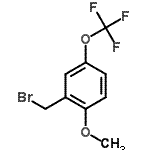 structure of CAS# 478484-53-6, 2-(Bromomethyl)-1-Methoxy-4-(Trifluoromethoxy)Benzene;2-(Bromom<wbr>ethyl)-1-<wbr>methoxy-4<wbr>-(trifluo<wbr>romethoxy<wbr>)benzene,<wbr> α-Bromo-<wbr>2-methoxy<wbr>-5-(trifl<wbr>uorometho<wbr>xy)toluene;2-(Bromom<wbr>ethyl)-1-<wbr>methoxy-4<wbr>-(trifluo<wbr>romethoxy<wbr>)benzene;<wbr> α-Bromo-<wbr>2-methoxy<wbr>-5-(trifl<wbr>uorometho<wbr>xy)toluene;2-Methoxy-5-(trifluoromethoxy)benzylbromide