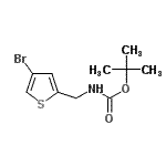 structure of CAS# 479090-39-6, 2-Methyl-2-Propanyl [(4-Bromo-2-Thienyl)Methyl]Carbamate;4-Bromo-2-(N-Boc-aminomethyl)thiophene;TERT-BUTYL ((4-BROMOTHIOPHEN-2-YL)METHYL)CARBAMATE