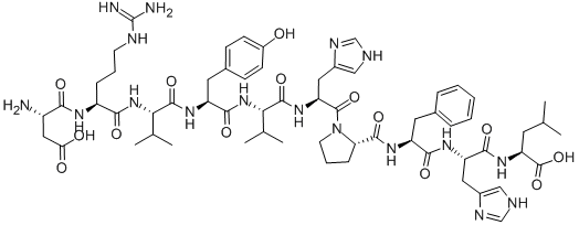结构式 CAS# 484-43-5, 天冬氨酰-精氨酰-缬氨酰-酪氨酰-缬氨酰-组氨酰-脯氨酰-苯丙氨酰-组氨酰-亮氨酸