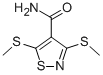 structure of CAS# 4886-14-0, 3,5-Di(Methylthio)Isothiazole-4-Carboxamide;3,5-Bis(Methylsulfanyl)Isothiazole-4-Carboxamide;3,5-Bis(Methylthio)-4-Isothiazolecarboxamide;3,5-Bis(Methylthio)Isothiazole-4-Carboxamide