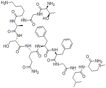 结构式 CAS# 491851-53-7, L-苏氨酰甘氨酰-L-赖氨酰-L-丙氨酰-L-丝氨酰-L-谷氨酰胺酰-L-苯丙氨酰-L-苯丙氨酰甘氨酰-L-亮氨酰-L-蛋氨酰胺