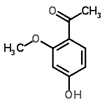 structure of CAS# 493-33-4, 1-(4-Hydroxy-2-Methoxyphenyl)Ethanone;1-(4-Hydroxy-2-methoxyphenyl)ethan-1-one;1-(4-Hydr<wbr>oxy-2-met<wbr>hoxypheny<wbr>l)ethan-1<wbr>-one, 4-A<wbr>cetyl-3-m<wbr>ethoxyphe<wbr>nol;1-(4-Hydr<wbr>oxy-2-met<wbr>hoxypheny<wbr>l)ethan-1<wbr>-one; 4-A<wbr>cetyl-3-m<wbr>ethoxyphe<wbr>nol