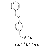 structure of CAS# 49873-11-2, 5-[4-(Benzyloxy)Benzyl]-2,4-Pyrimidinediamine;5-(4-Benzyloxy-benzyl)-pyrimidine-2,4-diamine;5-[(4-Benzyloxy)benzyl]-2,4-diaminopyrimidine;AIDS033127