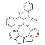 structure of CAS# 500997-70-6, N,N-Bis[(1R)-1-phenylethyl]-10,11,12,13-tetrahydrodiindeno[7,1-de:1',7'-fg][1,3,2]dioxaphosphocin-5-amine;- -10,11,<wbr>12,13-TET<wbr>RAHYDRODI<wbr>INDENO[7,<wbr>1-DE:1',7<wbr>'-FG][1,3<wbr>,2]DIOXAP<wbr>HOSPHOCIN<wbr>-5-BIS -1<wbr>PHENYLETH<wbr>YL]AMINE;