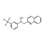 structure of CAS# 502625-52-7, 2-(2-Quinolinyl)-1-[3-(Trifluoromethyl)Phenyl]Ethanol;2-(2-quinolyl)-1-[3-(trifluoromethyl)phenyl]ethan-1-ol;2-(quinolin-2-yl)-1-(3-(trifluoromethyl)phenyl)ethanol;2-Pyrrolidin-1-yl-benzoic acid hydrazide