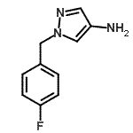 structure of CAS# 514801-12-8, 1-(4-Fluorobenzyl)-1H-Pyrazol-4-Amine;1-(4-fluorobenzyl)-1H-pyrazol-4-amine;1-(4-Fluorobenzyl)-1H-pyrazol-4-amine #;1-[(4-fluorophenyl)methyl]pyrazole-4-ylamine