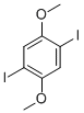 structure of CAS# 51560-21-5, 1,4-Diiodo-2,5-Dimethoxybenzene;2,5-Diiodo-1,4-Dimethoxybenzene2,5-Dimethoxy-1,4-Diiodobenzene;Benzene, 1,4-Diiodo-2,5-Dimethoxy-;1,4-DIIODO-2,5-DIMETHOXYBENZENE