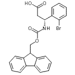 结构式 CAS# 517905-84-9, (3R)-3-(2-溴苯基)-3-{[(9H-芴-9-基甲氧基)羰基]氨基}丙酸