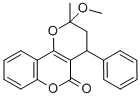 structure of CAS# 518-20-7, Pyranocoumarin;2H,5H-Pyrano[3,2-C][1]Benzopyran-5-One, 3,4-Dihydro-2-Methoxy-2-Methyl-4-Phenyl-;Ncgc00166195-01;45647_Riedel