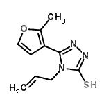 结构式 CAS# 522597-61-1, 4-烯丙基-5-(2-甲基-3-呋喃基)-4H-1,2,4-三唑-3-硫醇